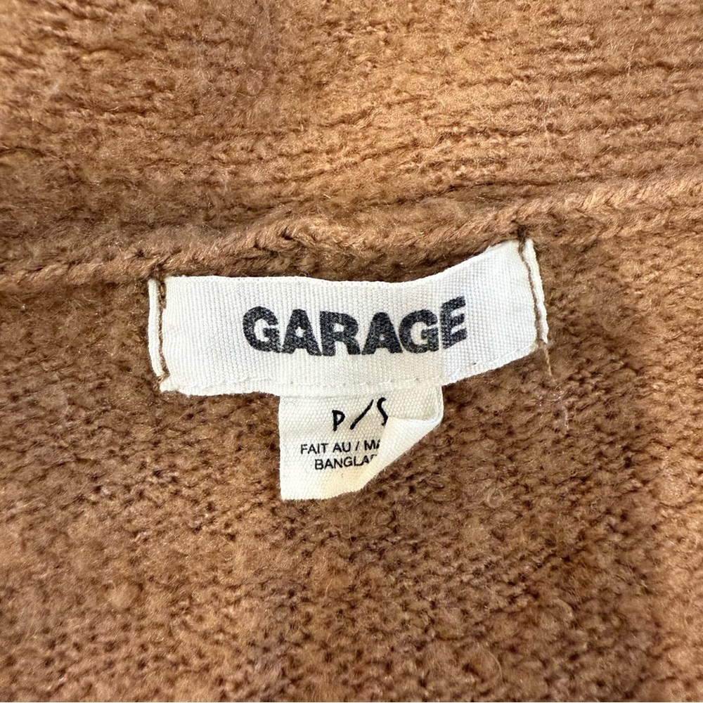 Garage Cozycore Open Front Long Duster Cardigan Sweater Womens Small CamelBrown - Picture 5 of 7